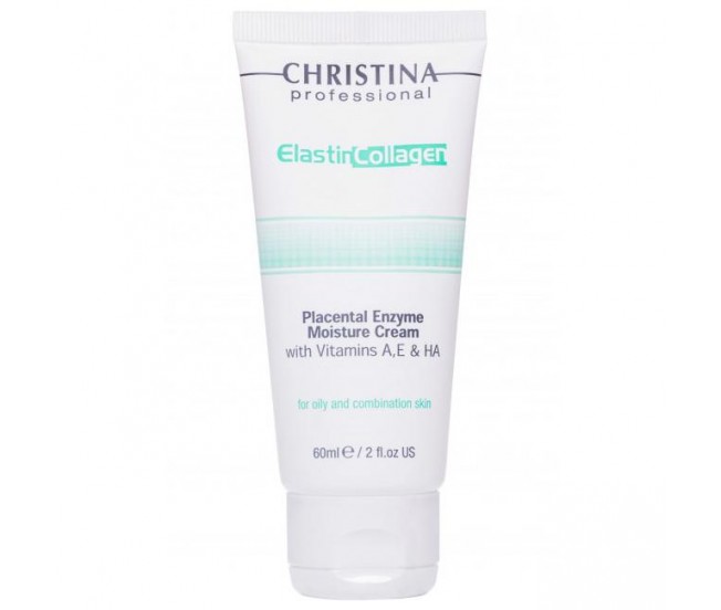 Увлажняющий крем с плацентой для жирной кожи, 60 мл/Christina Elastin Collagen Placental Enzyme Moisture Cream