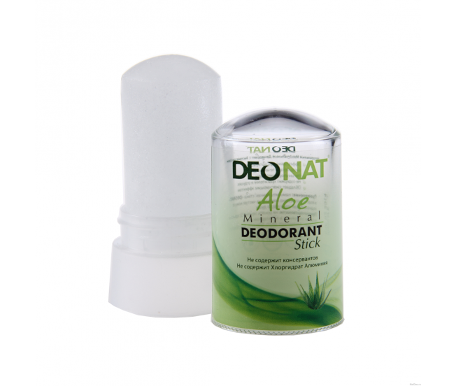 DeoNat, Кристалл-дезодоорант с натуральными вытяжками трав и соком алоэ, 60 гр